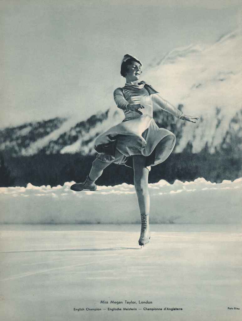 ICE FIGURE SKATING. Miss Megan Taylor - English Champion (1) 1935 old print